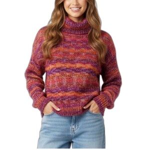 XS Ramy Brook Multicolor Knit Turtleneck Sweater